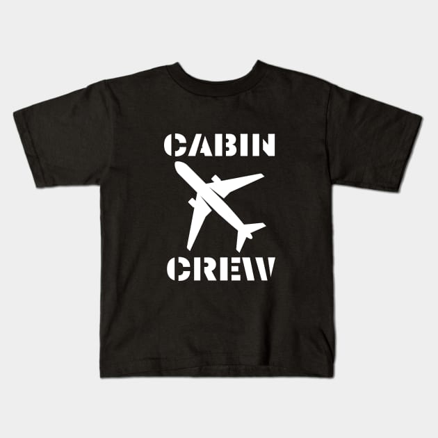 Cabin Crew (Flight Attendants, with Airplane/Aircraft) Kids T-Shirt by Jetmike